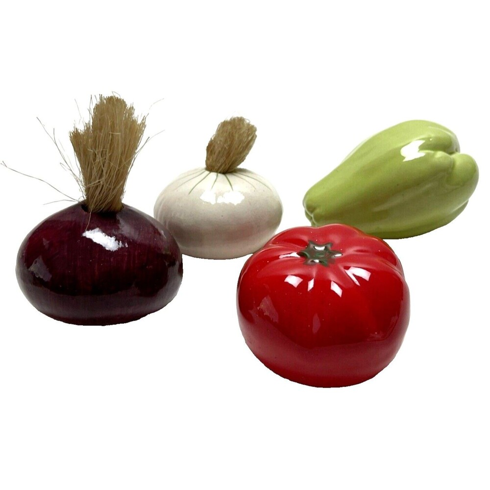 Ceramic Vegetables Fruit Tomato Squash Garlic Red Onion Art Table Decorations